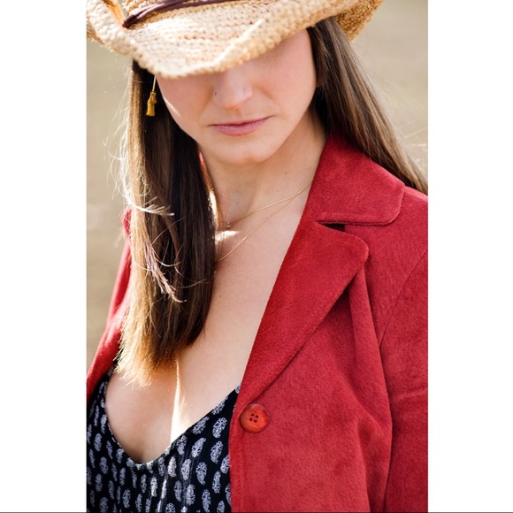 ♥️ Beautiful Wet Seal suede jacket in rust red.♥️ - Picture 5 of 9